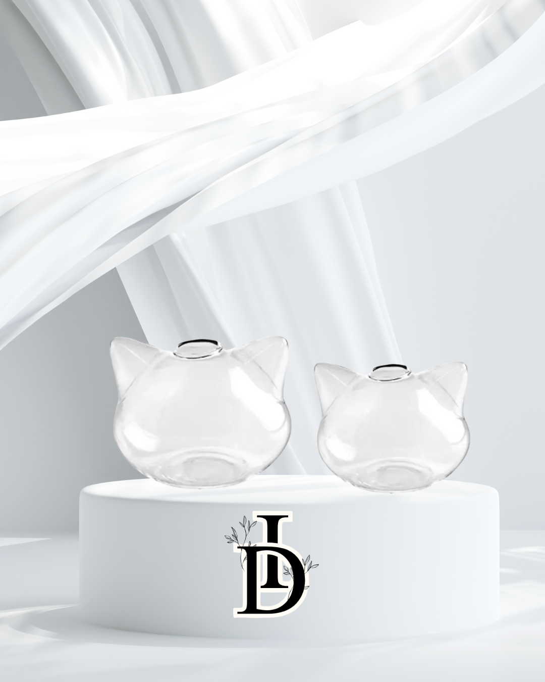 Vase en verre en forme de chat