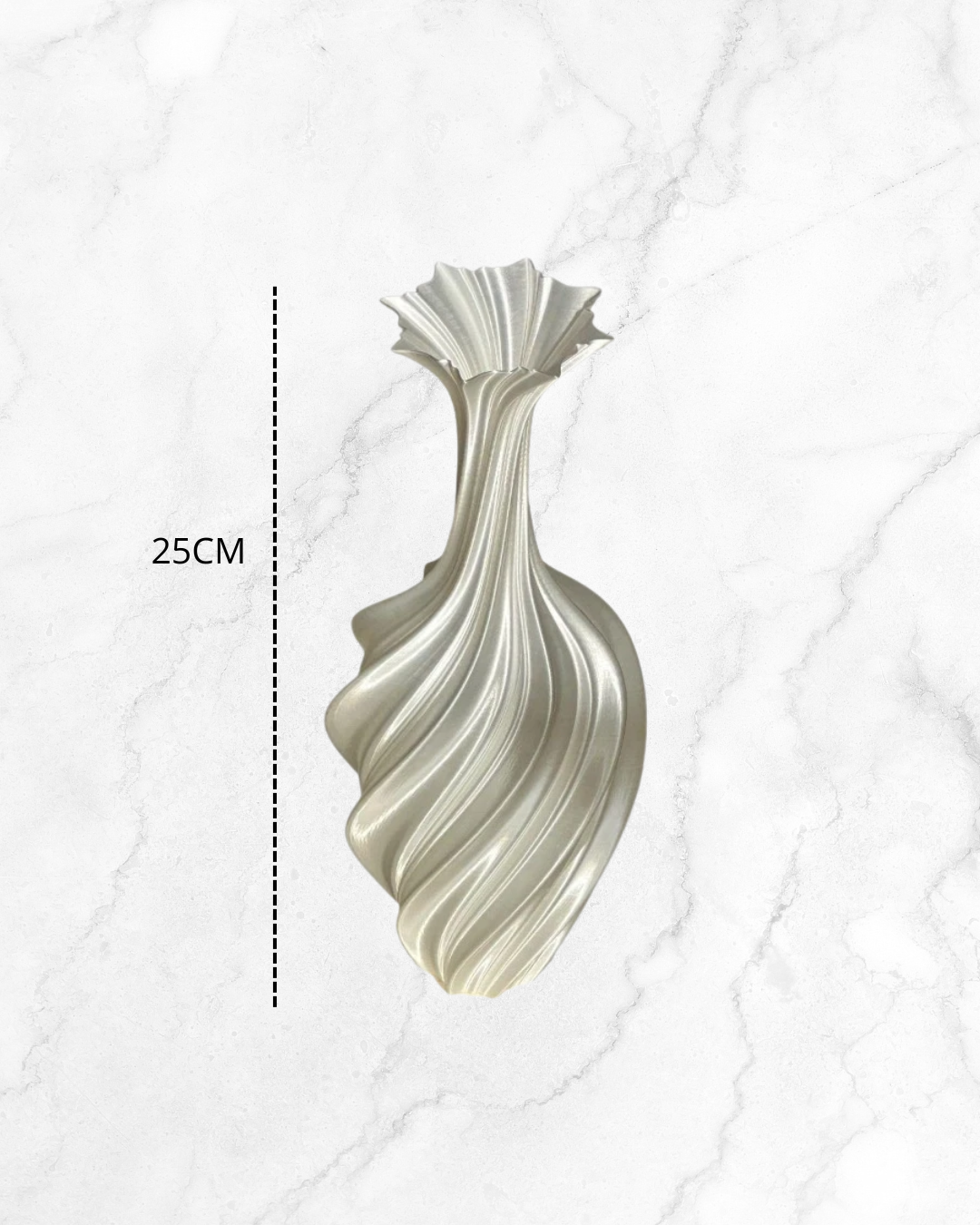 Vase décoratif abstrait nordique en métal torsadé