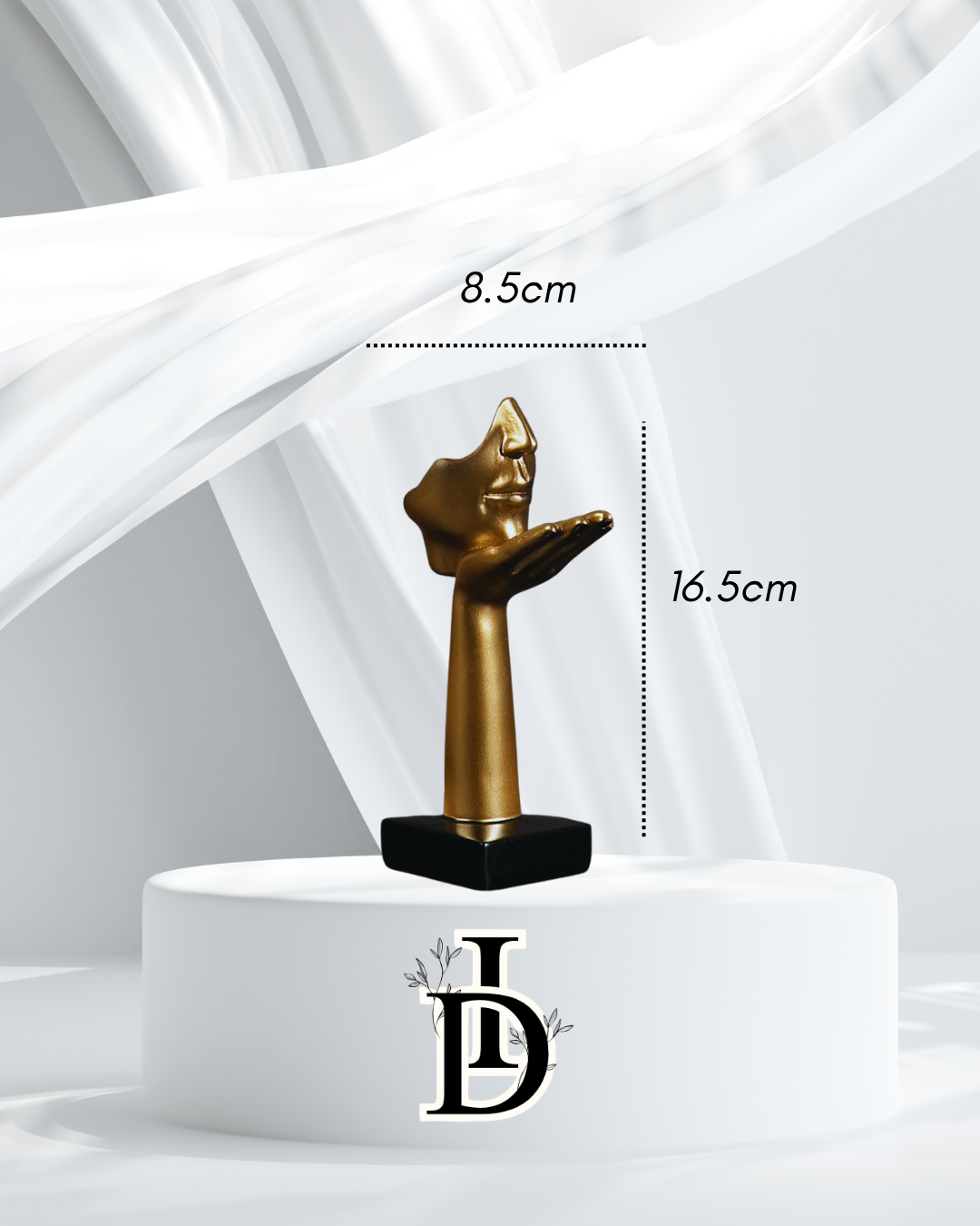 Statue Masque Abstrait Doré