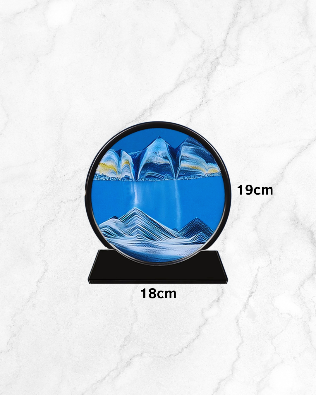 Sablier 3D en Verre – Paysage Marin en Sable Mouvant