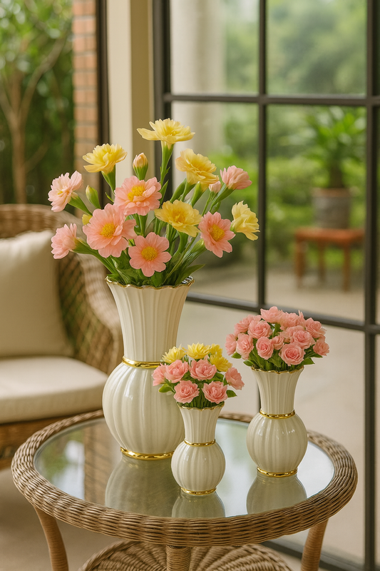 Vase Rond en Céramique Style Français