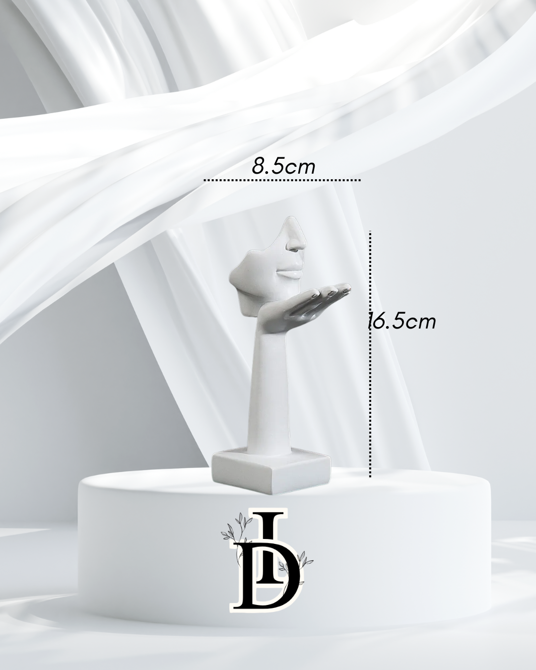 Statue Masque Abstrait en Résine en Blanc