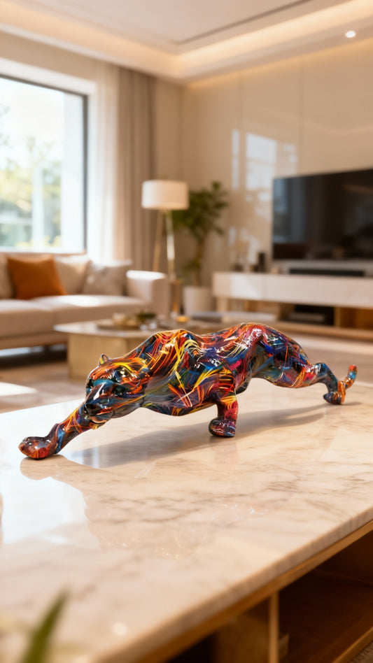 Statue Léopard Contemporaine en Résine
