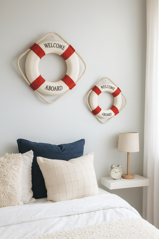 Bouée de Sauvetage Décorative Rouge & Bleue