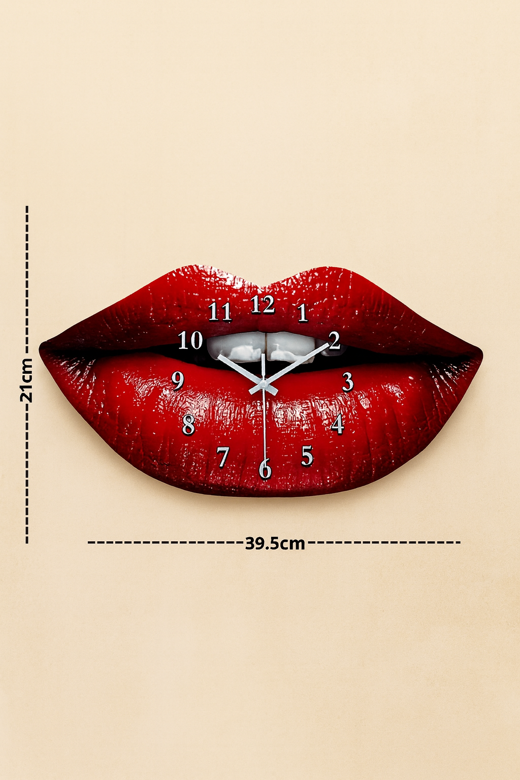 Horloge Murale Lèvres Rouges