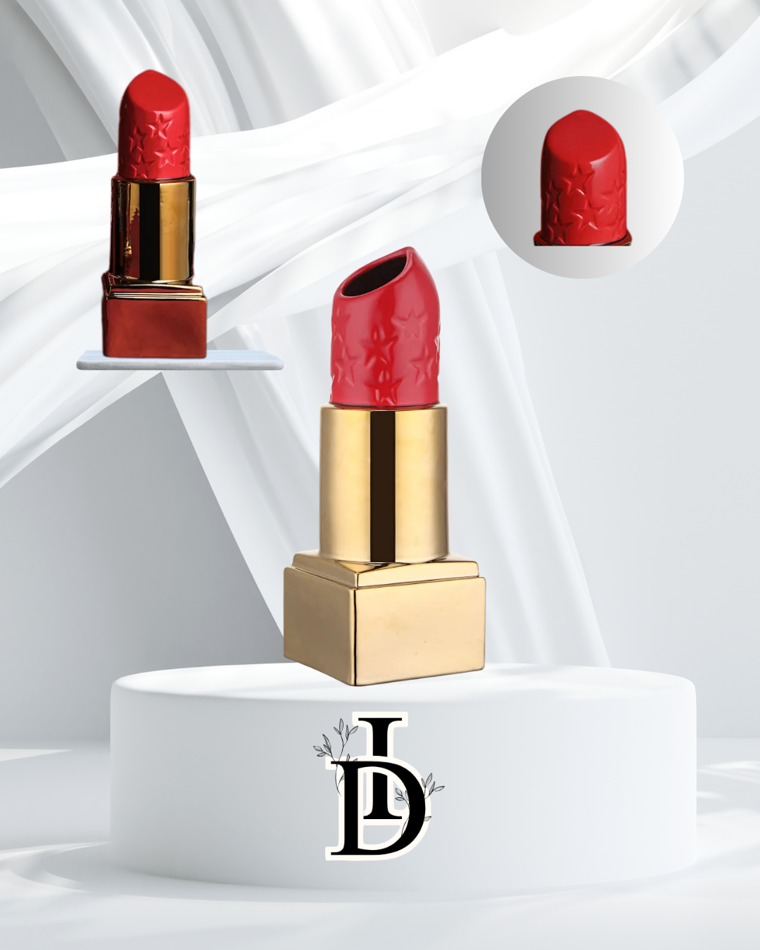 Vase en céramique forme rouge à lèvres