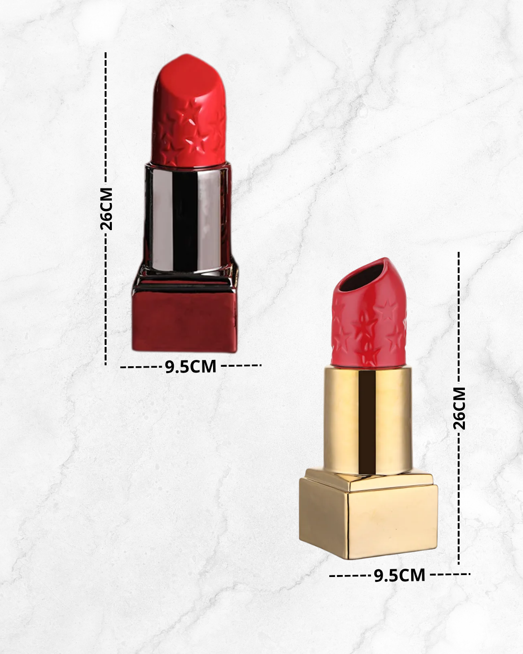 Vase en céramique forme rouge à lèvres