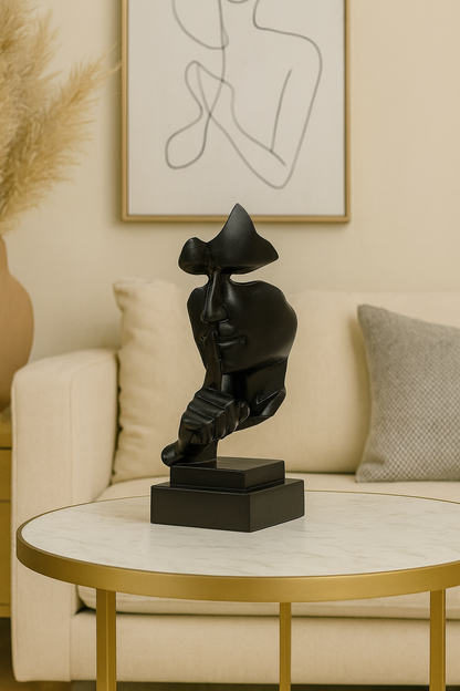 Statue Visage Silence – Sculpture Moderne “Chut” Décoration Design