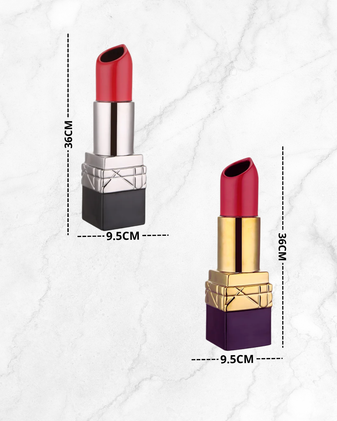 Vase en céramique forme rouge à lèvres