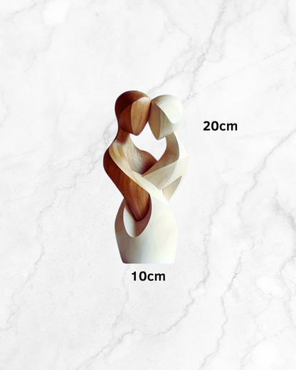 Statue Élégante Couple en Bois Artificiel