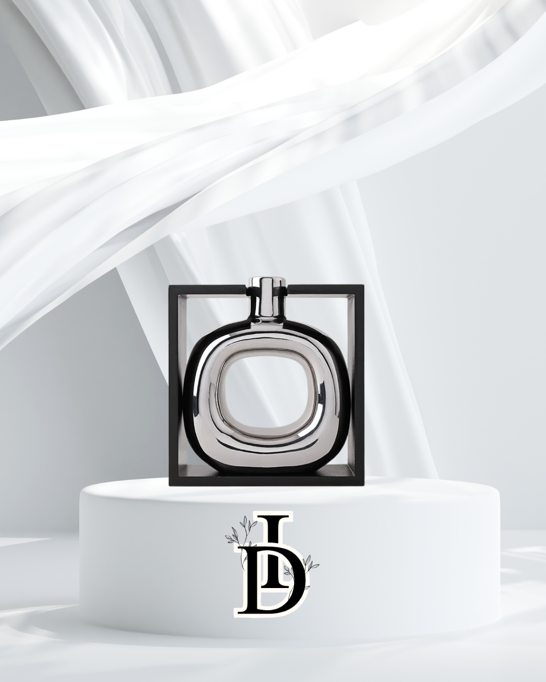 Vase en céramique argenté avec cadre creux