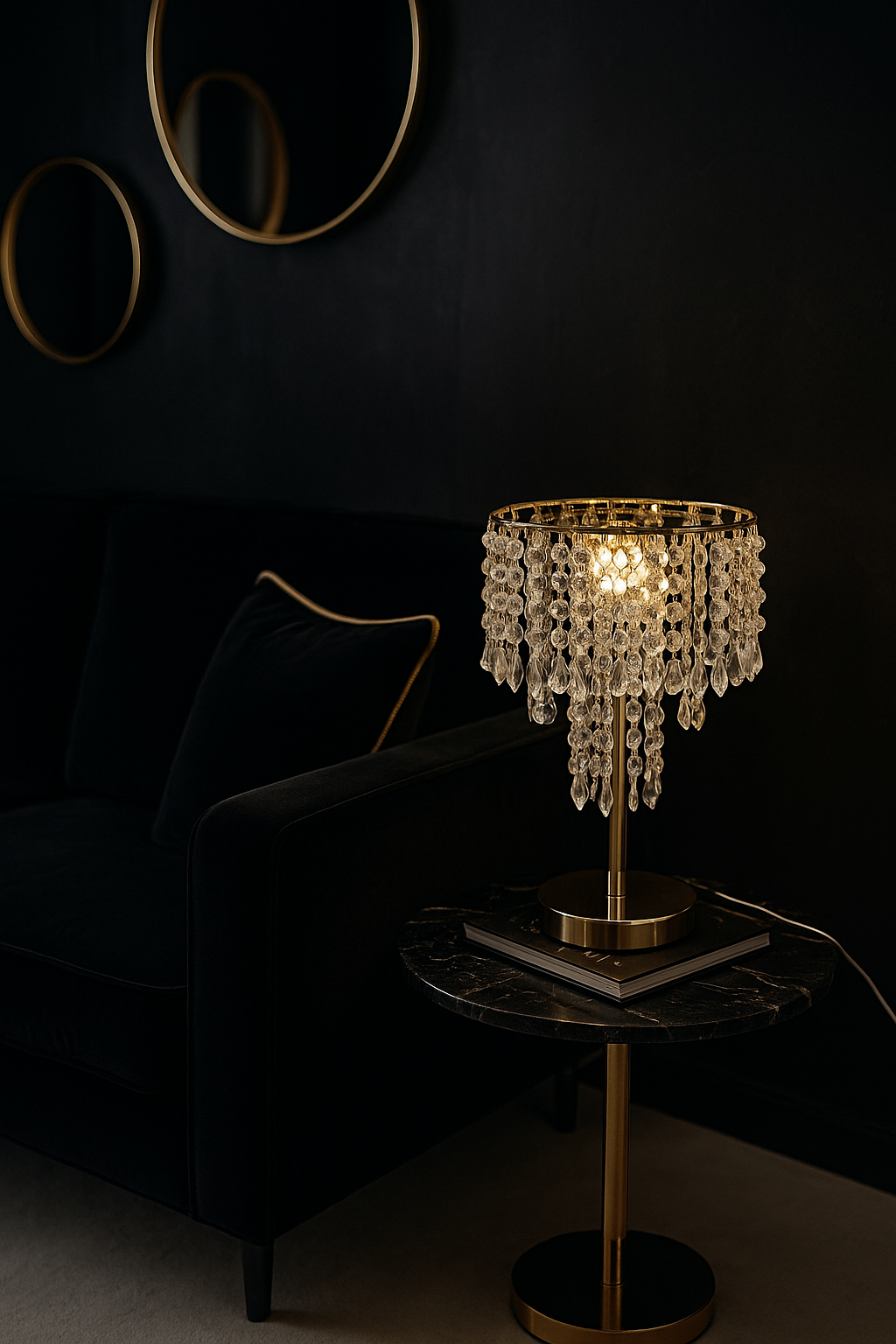 Lampe de Table Pampilles en Cristal