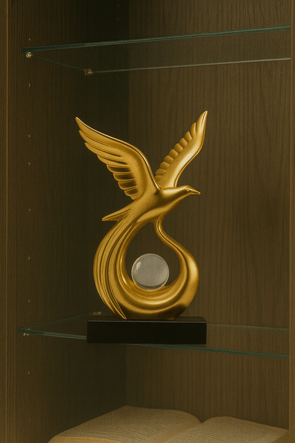 Sculpture Oiseau Élégance – Déco Moderne Porte-Bonheur en Résine