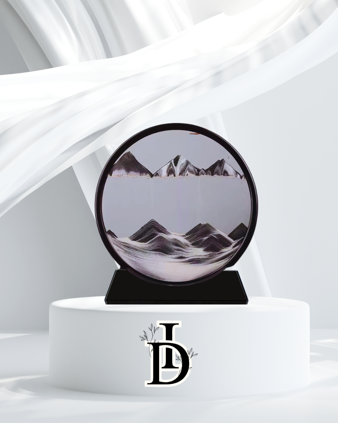 Sablier 3D en Verre – Paysage Marin en Sable Mouvant