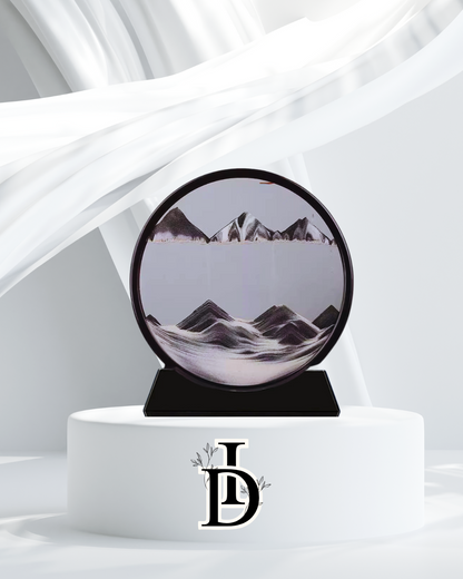 Sablier 3D en Verre – Paysage Marin en Sable Mouvant