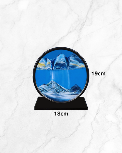 Sablier 3D en Verre – Paysage Marin en Sable Mouvant