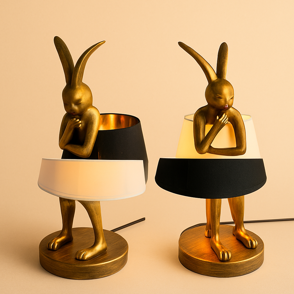 Lampe Lapin Mid-Century – Lampe de Table USB