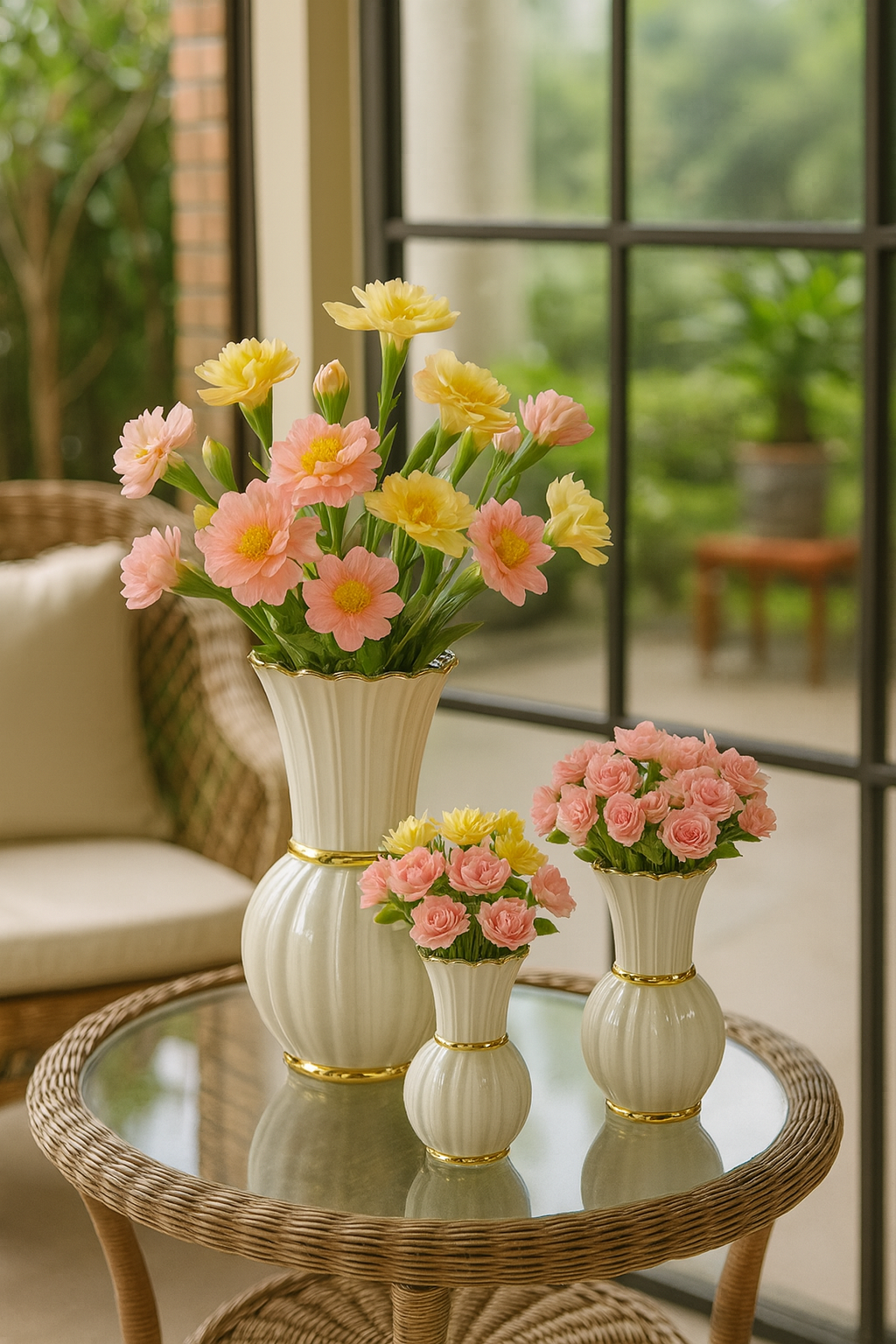 Vase Rond en Céramique Style Français