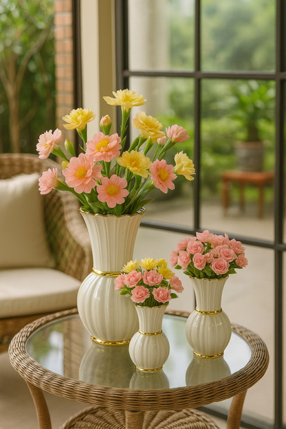 Vase Rond en Céramique Style Français