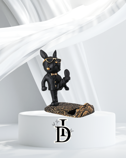 Sculpture Bouledogue Porte-Téléphone