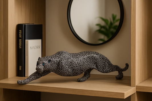 Statue Léopard Géométrique en Résine