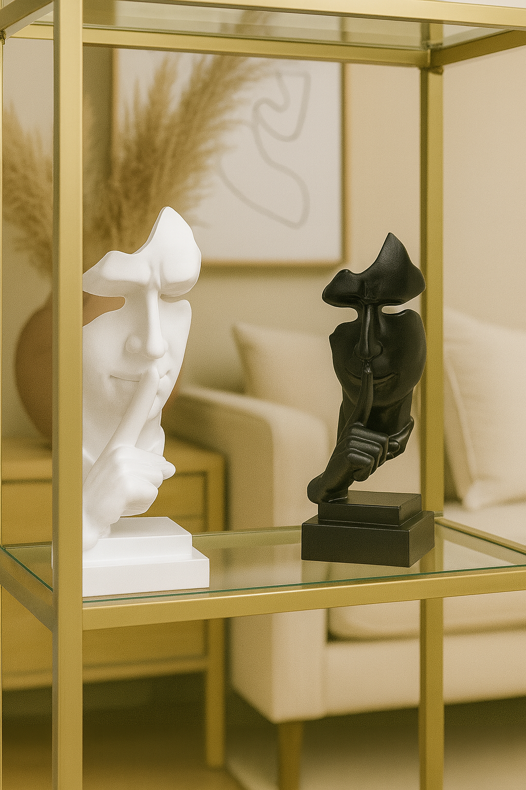 Statue Visage Silence – Sculpture Moderne “Chut” Décoration Design