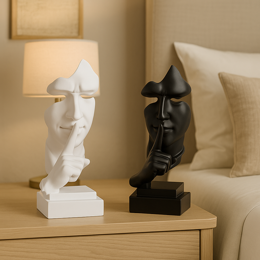 Statue Visage Silence – Sculpture Moderne “Chut” Décoration Design