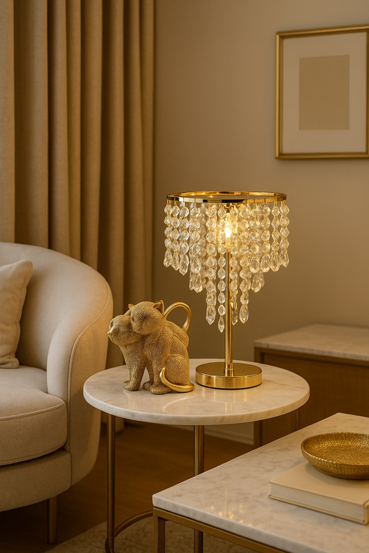 Lampe de Table Pampilles en Cristal