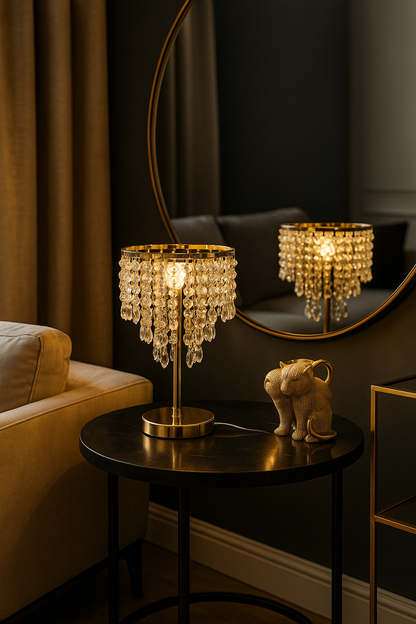 Lampe de Table Pampilles en Cristal