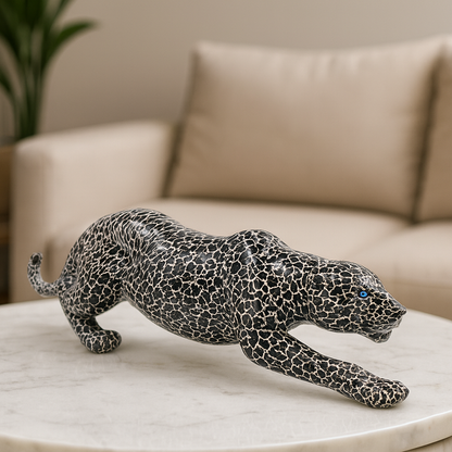 Statue Léopard Géométrique en Résine