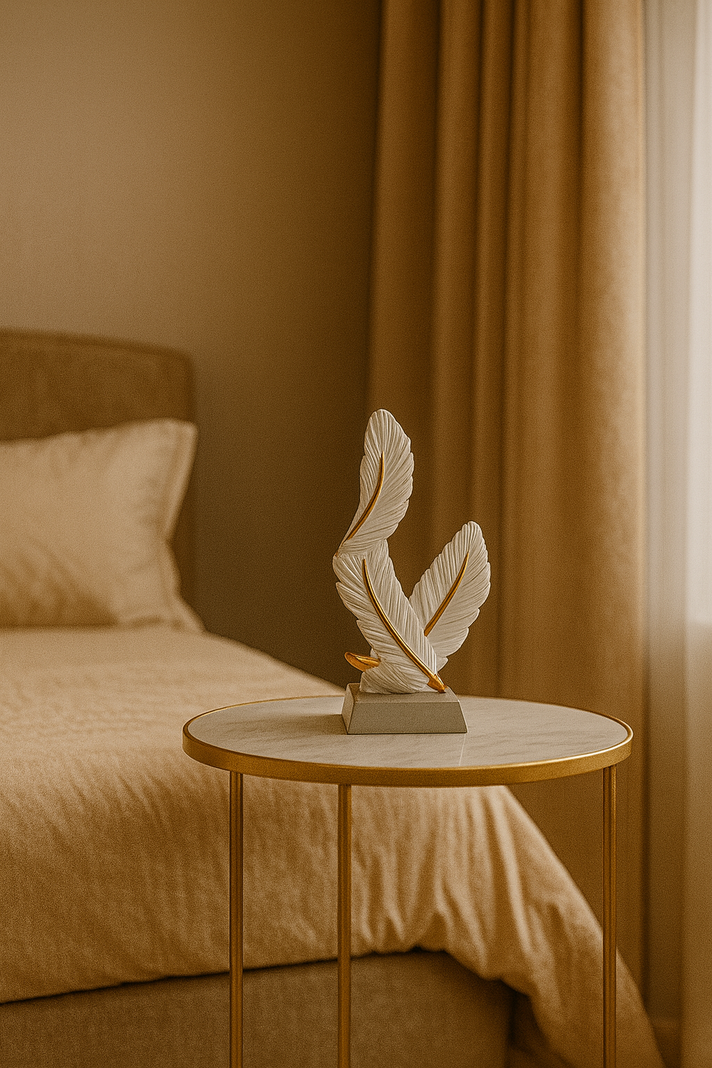 Plume Décorative Blanche & Doréer