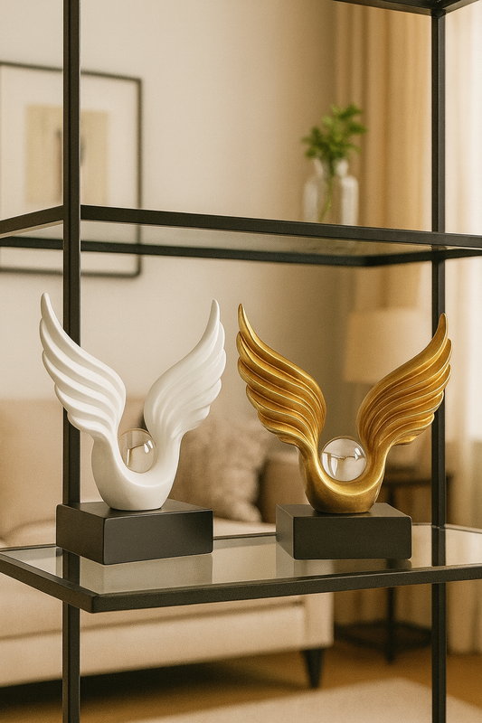 Sculpture Ailes d’Ange – Décoration Moderne Luxe en Résine