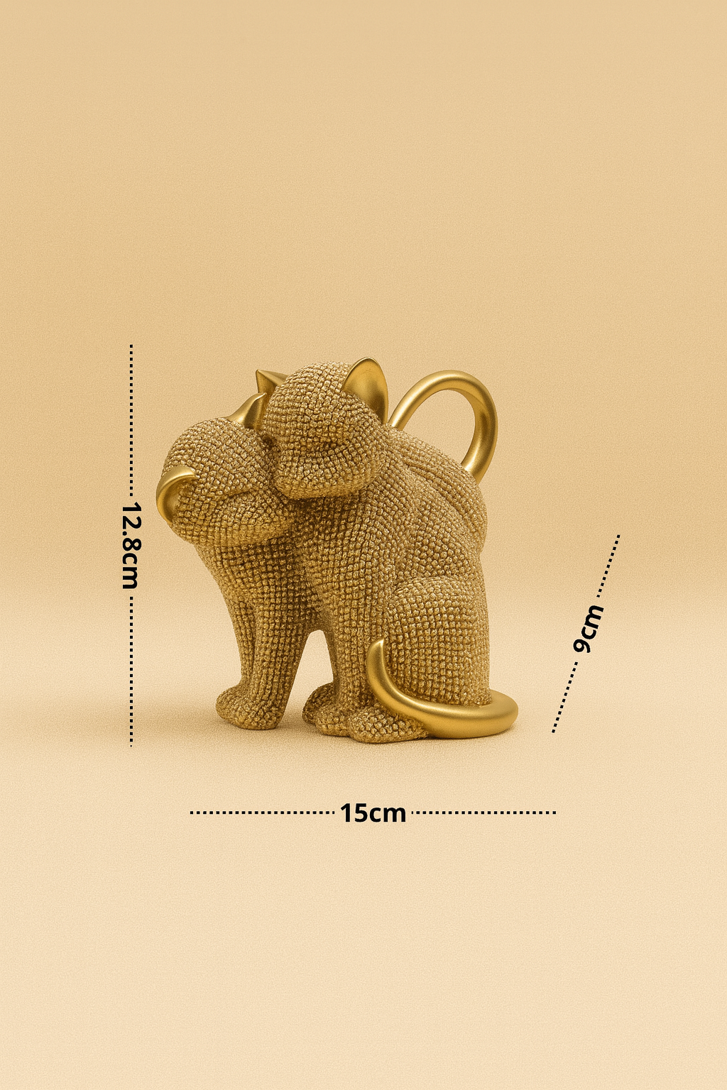 Paire de Chats Perlés Décoratifs en Résine