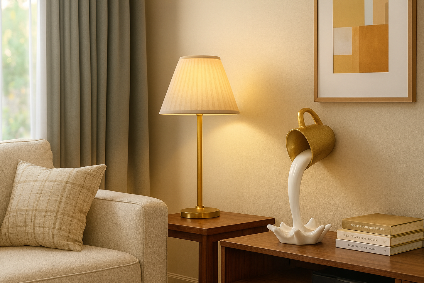 Décorations Tasses Café Dorées & Noires