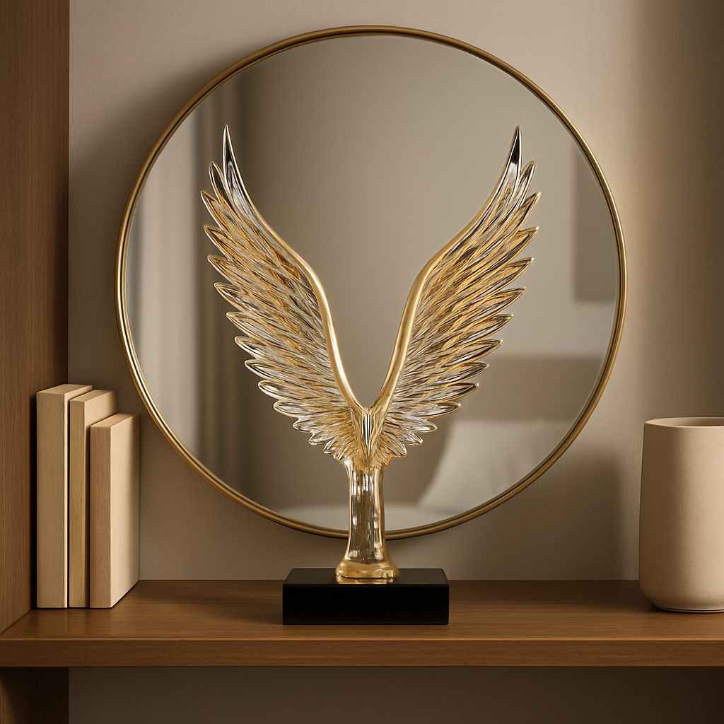 Figurine Abstraite Ailée en Résine – Décoration Moderne Intérieure