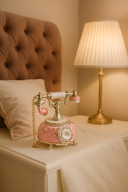 Boîte à Bijoux Vintage Téléphone Émaillé