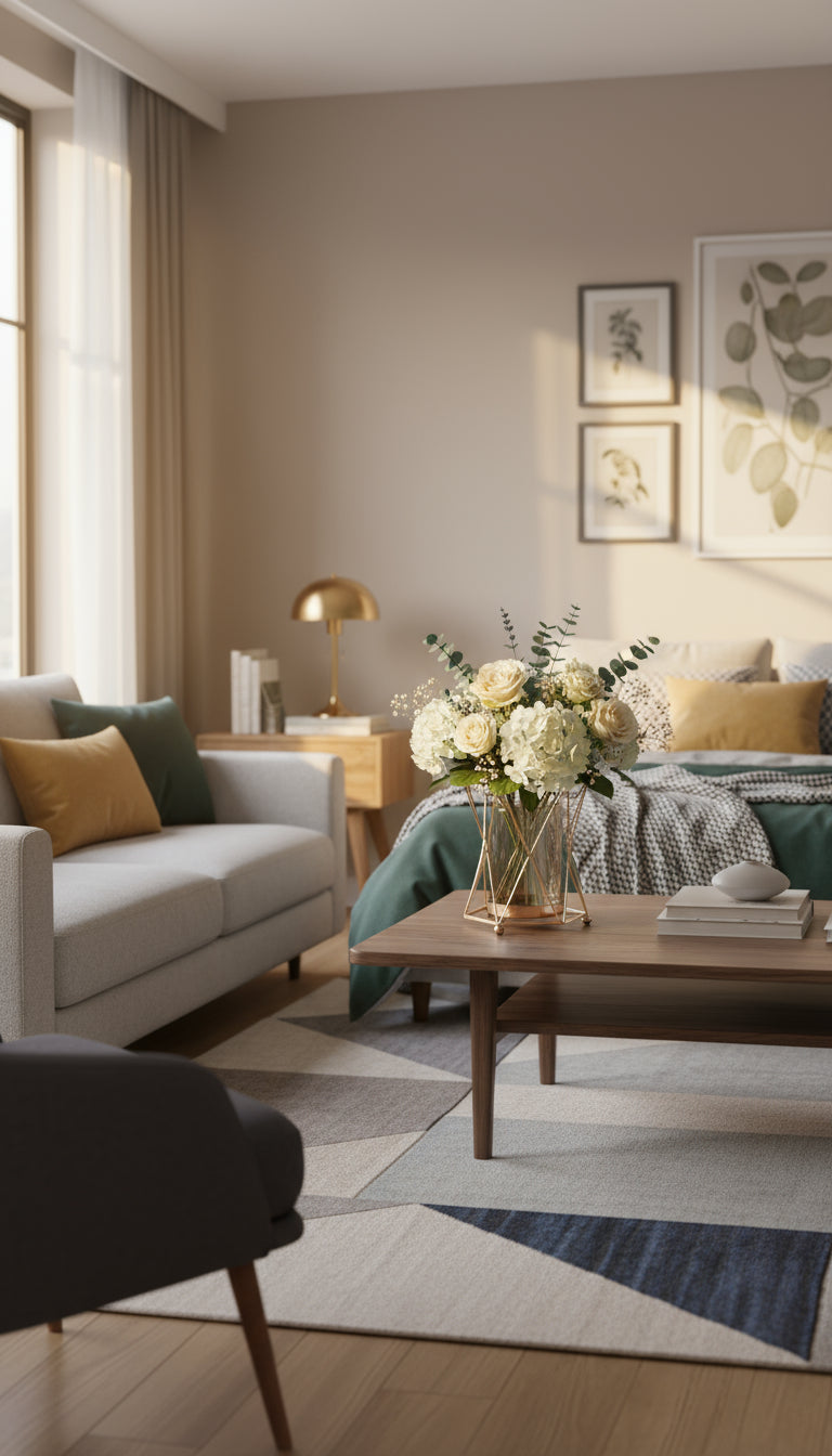 Vase Élégant en Métal Doré & Verre – Design Rectangulaire Classique