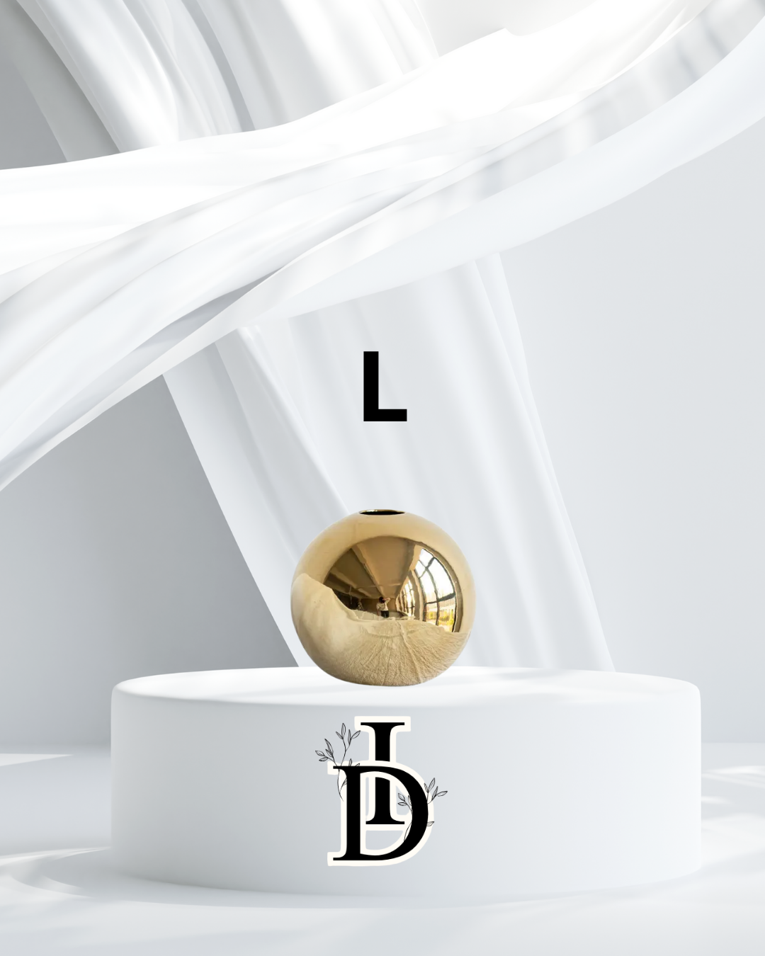 Vase boule en céramique dorée plaquée