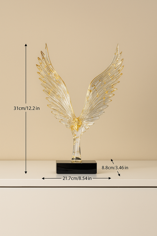 Figurine Abstraite Ailée en Résine – Décoration Moderne Intérieure