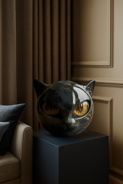 Statue Chat Noir en Résine