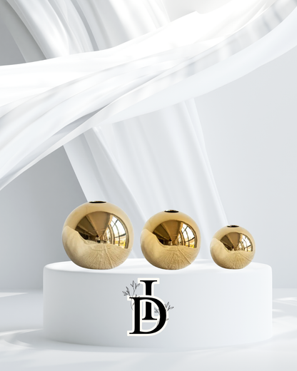 Vase boule en céramique dorée plaquée