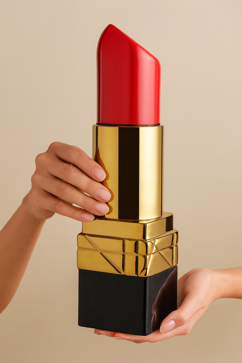 Vase en céramique forme rouge à lèvres