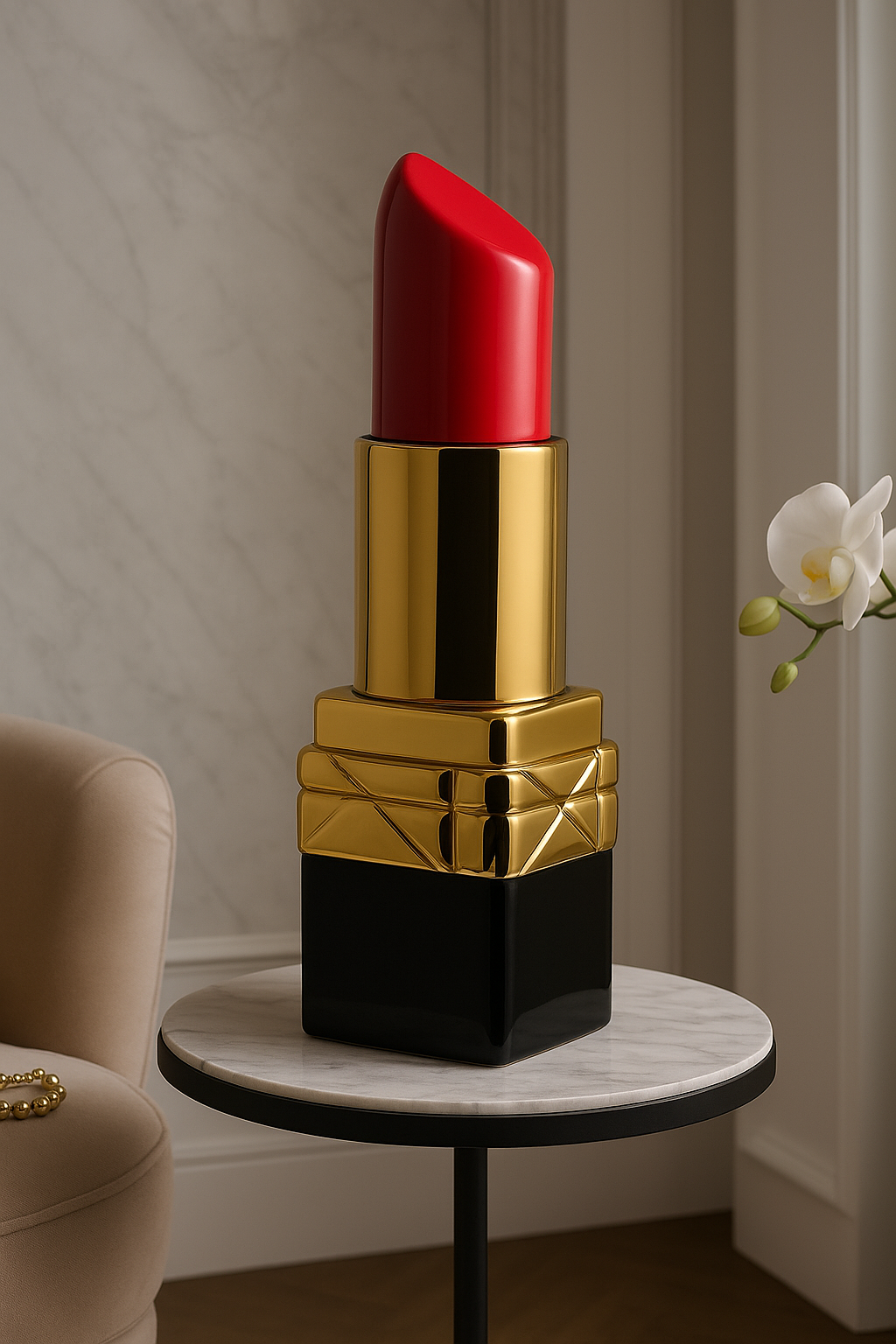 Vase en céramique forme rouge à lèvres