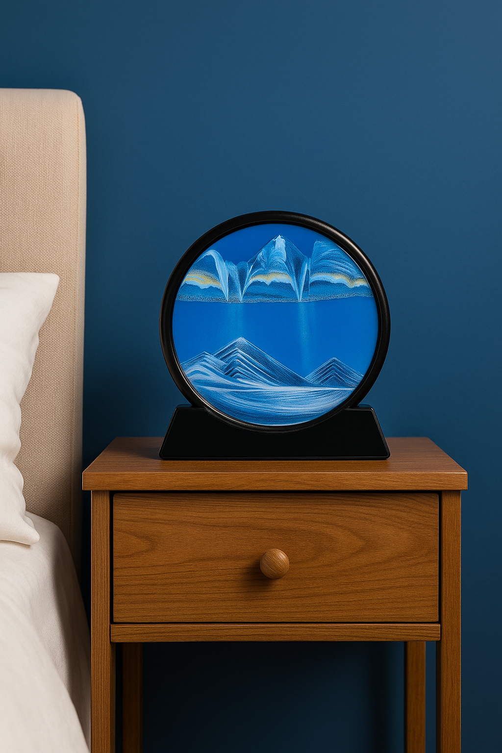 Sablier 3D en Verre – Paysage Marin en Sable Mouvant