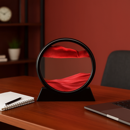 Sablier 3D en Verre – Paysage Marin en Sable Mouvant