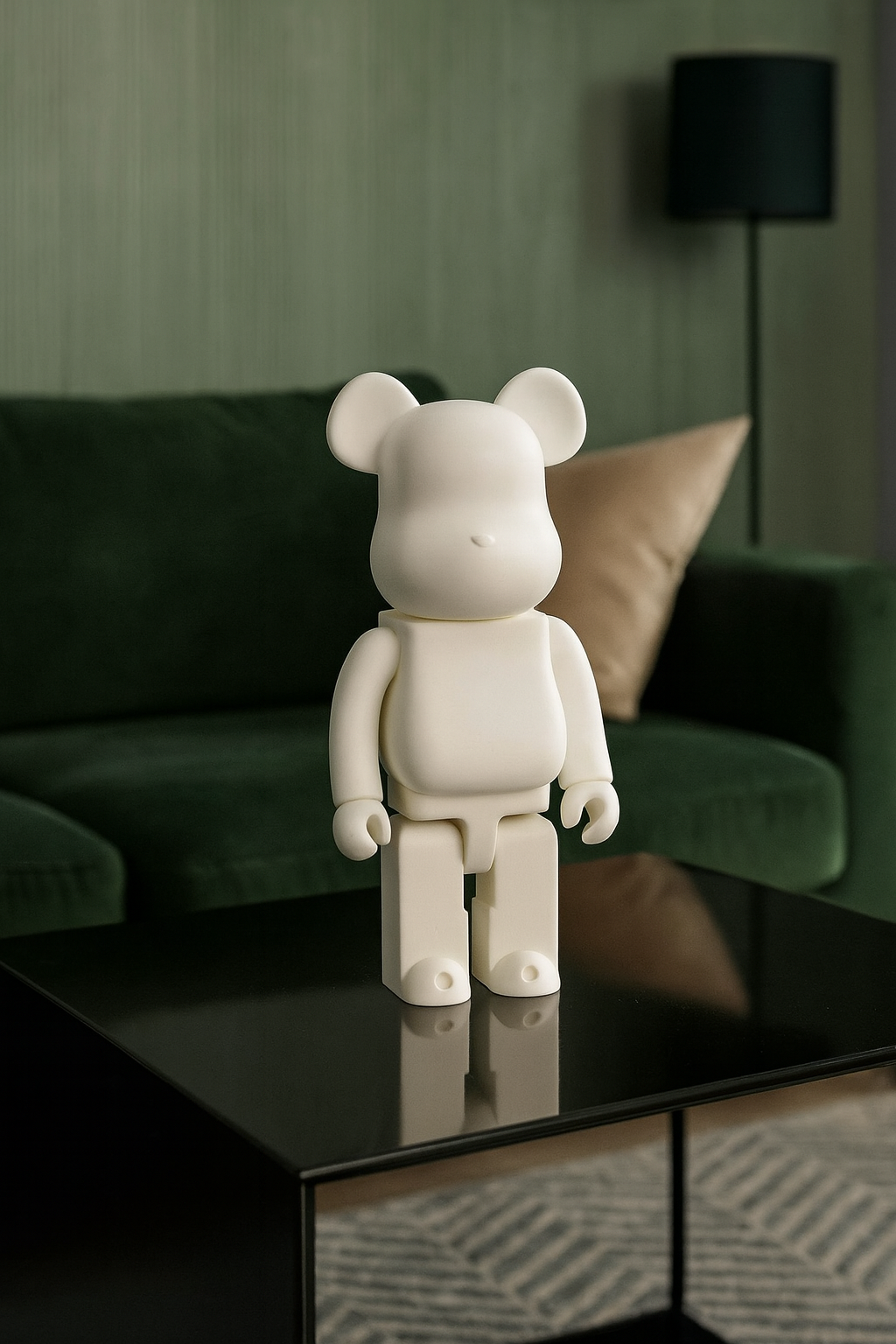 Statue Ours Design 28 cm – Sculpture Moderne en Résine Peinte