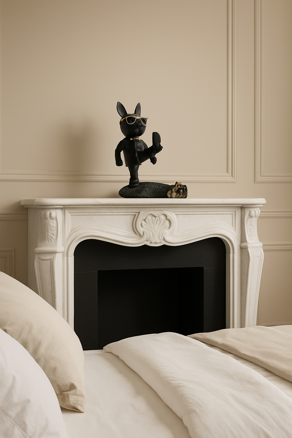 Sculpture Bouledogue Porte-Téléphone