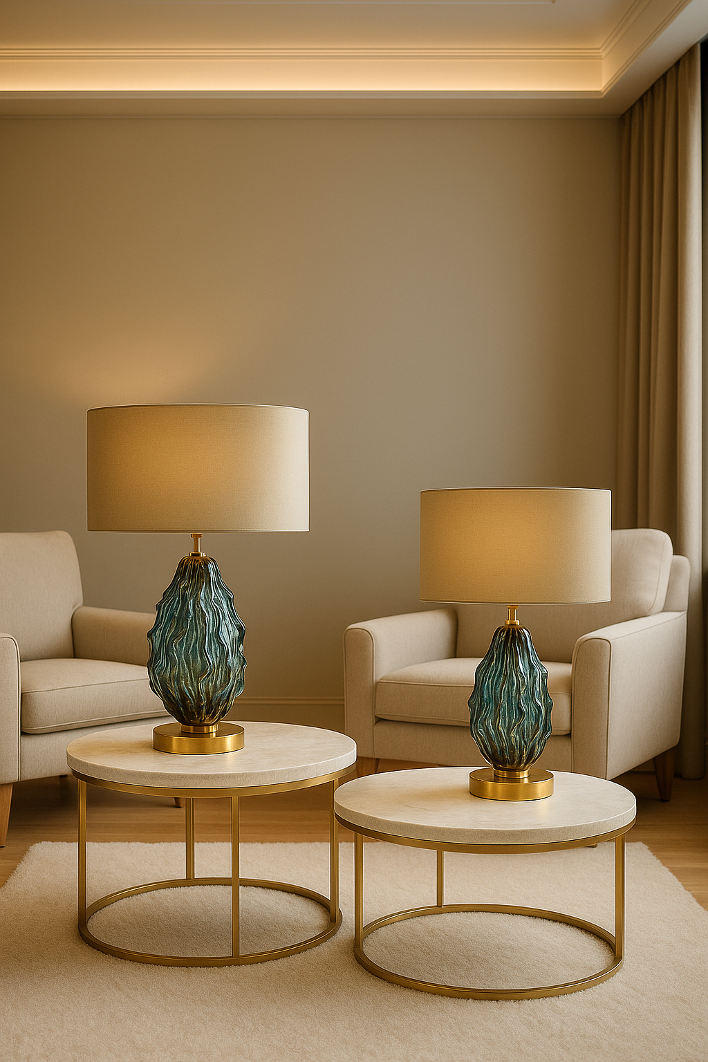 Lampe de table en verre verte