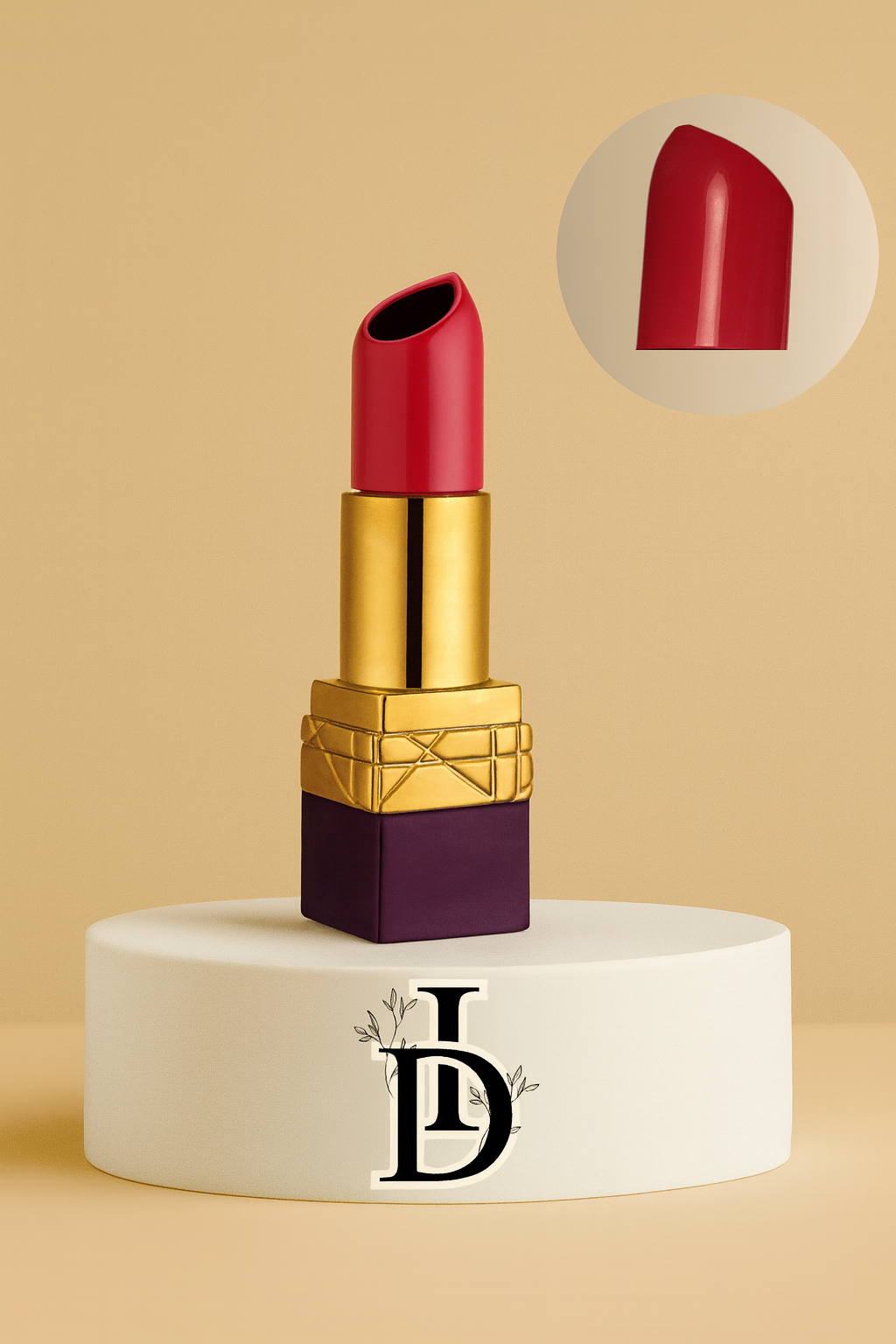 Vase en céramique forme rouge à lèvres