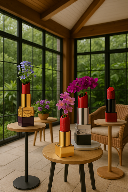 Vase en céramique forme rouge à lèvres